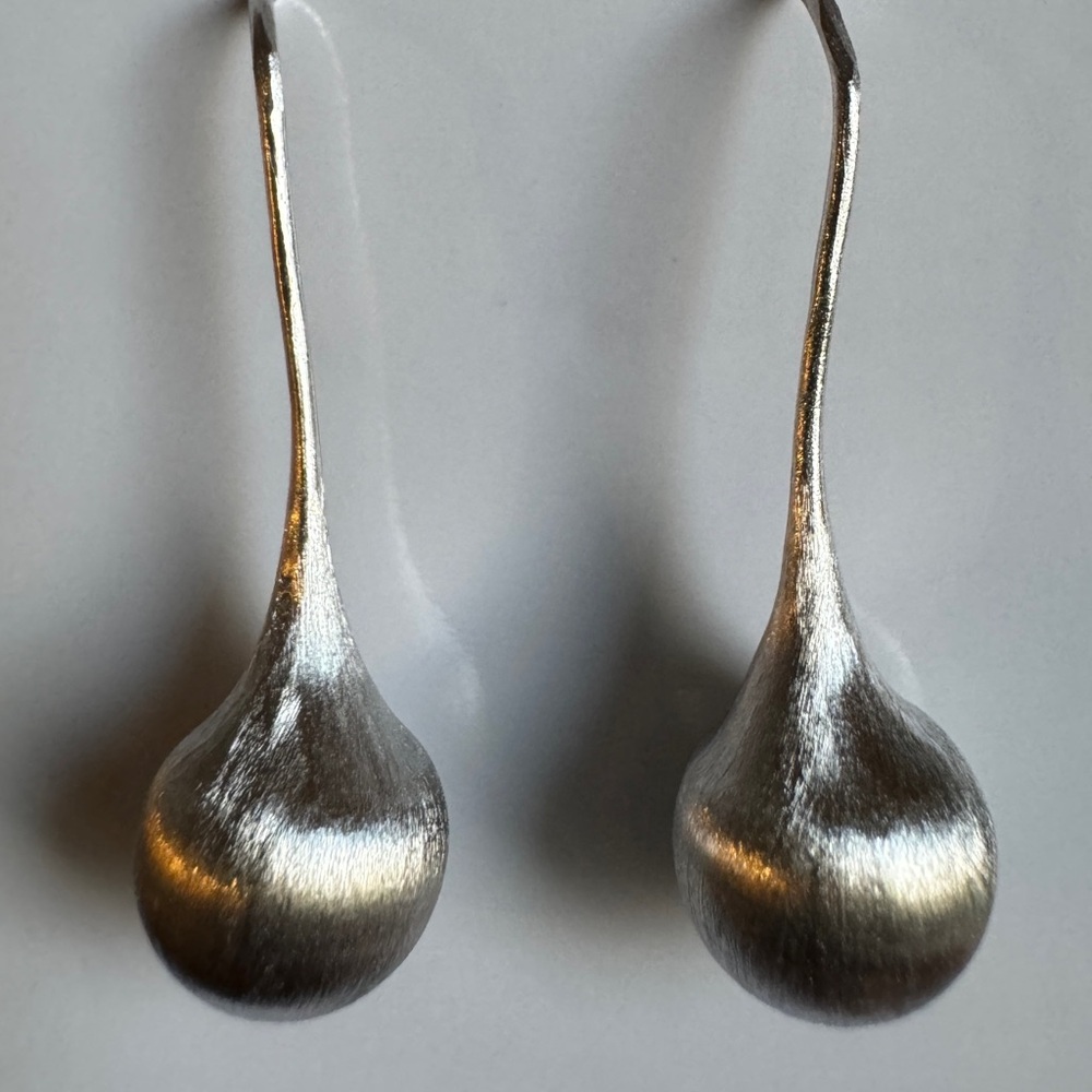 Sterling Silver 925 Solid Teardrop Hook Dangle Ea… - image 4